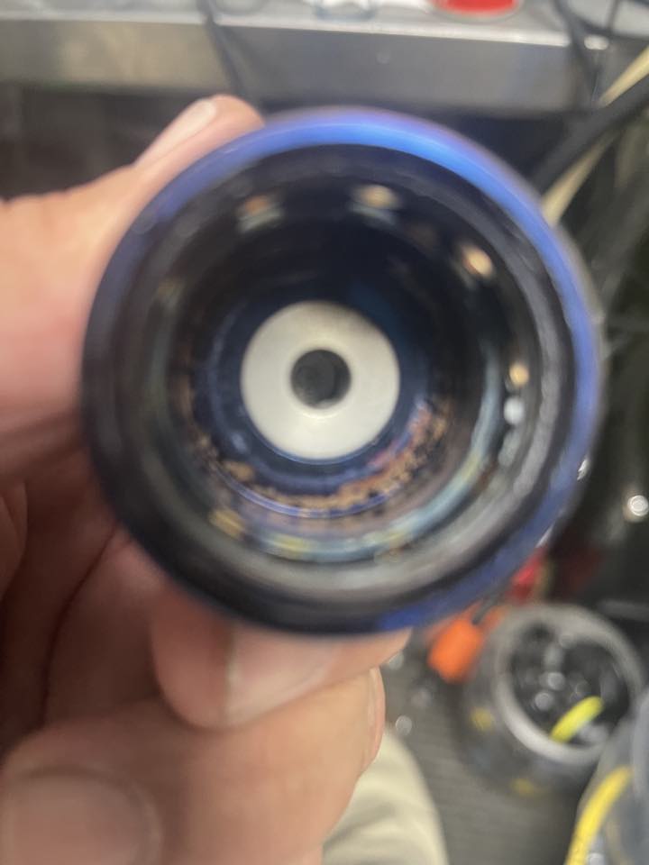 Grime inside a regulator second stage